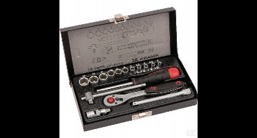 16-delige Doppenset 1/4" met Ratel - Chroom-Vanadium Staal