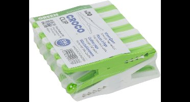 D&L Croco Wasklemmen | Wasknijpers - 20 Stuks - Groen