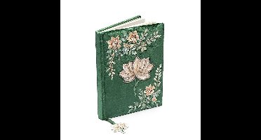 Notitieboek fluweel groen met lotus – 20 cm x 15 cm