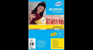 Universele etiketten ondoorzichtig 105x48mm wit 120 stuks