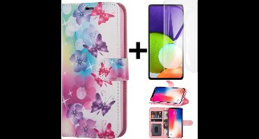 Print Book Case Geschikt voor Samsung Galaxy A34 - Telefoonhoesje-portemonnee hoesje kaarthouder -magneetflipje/ A34 hoesje + gratis screenprotector (4)