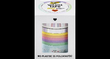 Washi tape folia hotfoil rainb 15mmx5m en 10mmx5m | Pak a 4 stuk