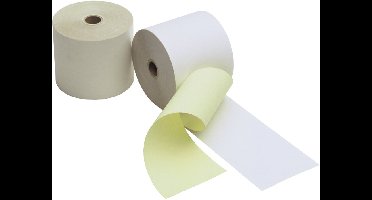 Kores Kassarollen, 2-laags wit/geel, 76 mm x 25 m