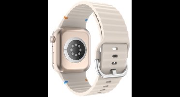 Just in Case horlogebandje geschikt voor Apple Watch Bandje (ActiveFlex) - Smartwatchbandjes - Universeel bandje geschikt voor Apple 38/40/41/42 mm - Ivory
