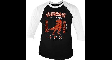 Jurassic Park - Isla Nublar Base-ball T-shirt met 3/4-mouwen Lon-gsleeves White/Zwart