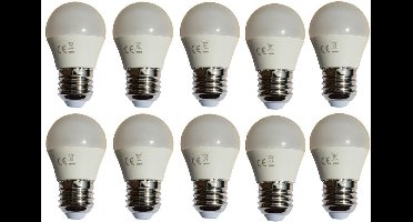 LED kogellamp G45 E27 - 10 stuks - 6W (=50W) - Daglichtwit 6400K