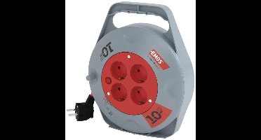 Kabelbox Emos H05 IP20 3x1qmm - 10m - 4 stopcontacten - Compact verlenghaspel