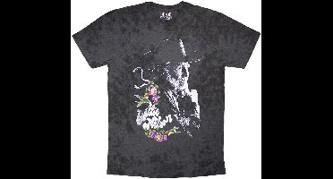 Willie Nelson - Floral Heren T-shirt - XL - Zwart