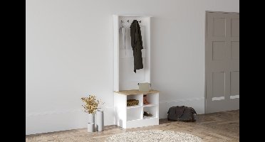 Skye Decor, Halkapstok, Mare, Gemelamineerde spaanplaat, Saffier & Wit, 64 x 43 x 175 cm