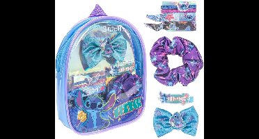 Stitch haaraccessoires set – haarelastiekjes, scrunchie & haarclip in cadeau-zakje – geschikt voor kinderen vanaf 3 jaar - Cadeauset, geschenkset