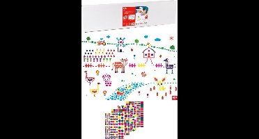 APLI Kids - 4 Kleurplaten XL met geometrische stickers