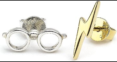 The Carat Shop - Harry Potter Sterling Zilveren Oorbellen met Bliksemschicht en Bril