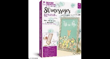 Cadeauset |DIY-Kit 80 Gepersonaliseerde Berichten in Houten Frame - baby shower