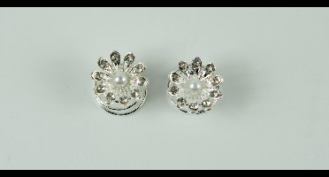 Curlies open bloem met parel en strass points