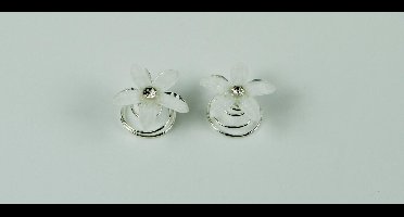 Curlies bloem wit met strass