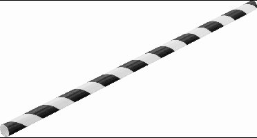 Papieren Rietjes Zwart Streep 20cm (250 stuks)