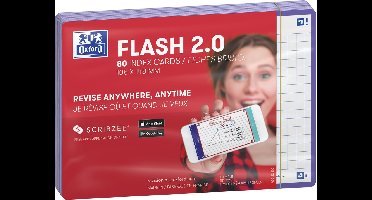 Oxford Flash 2.0 - Flashcards - Geruit 5mm - A6 - Paarse rand - 80 stuks