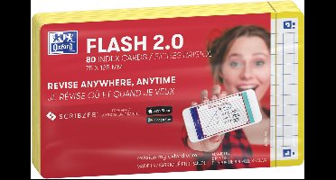 Oxford Flash 2.0 - Flashcards - Geruit 5mm - A7 - Gele rand - 80 stuks