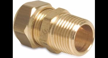 Bonfix Overgangskoppeling messing 15 mm x 3/4" knel x buitendraad KIWA/GASTEC