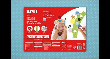 Apli Kids EVA Foam vellen 60 x 40 cm stippen lichtblauw - 3 vel
