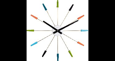 NeXtime Plug Inn – Stille Wandklok – 58 cm – Metaal – Multicolor – Design
