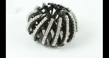 Knot klem zwart met strass