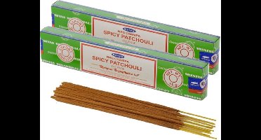 Satya Nag Champa wierrook stokjes Patchouli geur - 30x - Lichaam in balans - Meditatie - staafjes van 21 cm - 30 minuten