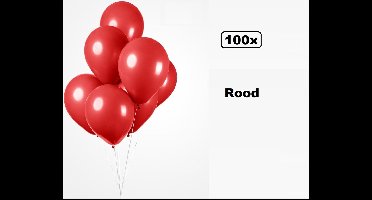 100x Ballonnen rood 27cm - Carnaval thema feest party oud en nieuw festival