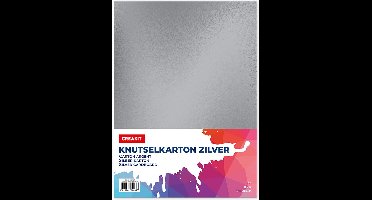 CREAKIT. Karton A4 - Knutselpapier - 300grs - Metallic - Zilver - 8 vel