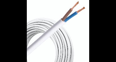 VMVL (H05VV-F) kabel 2x1mm2 wit per rol 100 meter