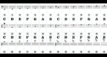 Scoby - Pianostickers - Keyboard Stickers - Voor Beginners - Voor 37, 49, 54, 61 en 88 toetsen - Piano Stickers - Universeel - Zwart