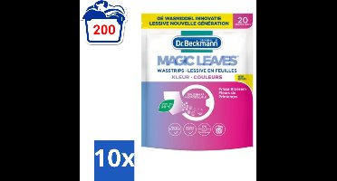 10 x Dr. Beckmann - Magic Leaves - Wasstrips - Gekleurde Was - Frisse Bloesem - 20 Wasbeurten - Wasstrips - Gekleurde Was - Frisse Geur - Milieuvriendelijk - Wasmiddel