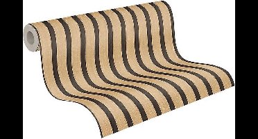 LATTENWAND BEHANG WOONKAMER | industrieel - Goud Bruin/Zwart - Metallic - A.S. Création Elements 2