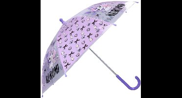Kuromi Paraplu Rainy Days - Paars / Transparant - 60 x 71 x 71 cm - Kinderparaplu