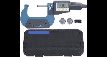 KARZO - Digitale Schroefmaat, 0.00005 Inch/0,001 Mm Resolutie Professionele Diktemeetinstrumenten, 25-50 Mm/1-2 Inch Schroefmaat met Batterij