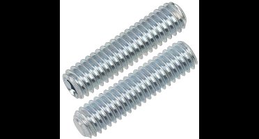 KARZO - NV18849 - Set van 12 schroeven zonder kop M4 x 16 mm - vlakke punt - HEX2 - staal - zilver
