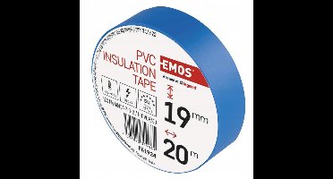 Emos PVC Isolatietape Blauw 19mm x 20m - Hoge Kwaliteit