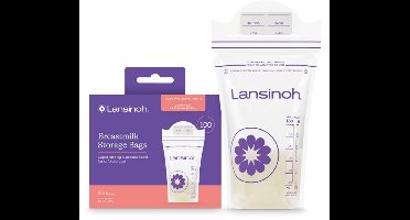 Lansinoh Moedermelk Bewaarzakjes 100 Stuks – BPA-vrij, Lekvrij, Snel Invriezen & Ontdooien – Extra Sterke Moedermelk Zakjes 180 ml – Baby Voeding & Borstvoeding Accessoire