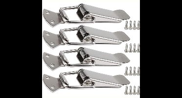 KARZO - Roestvrijstalen spansluiting met schroeven, 56 mm hendelsluiting, veervergrendeling, klemklem, doossluiting, dopslot voor gereedschapskist, ladekast kast (4, 56 mm)