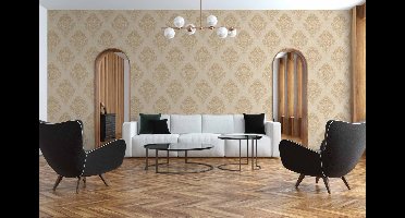 BETONLOOK BAROK BEHANG | Industrieel - beige bruin goud - A.S. Création Metropolitan Stories 2