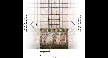 OUDE FABRIEKSMUUR MET RAMEN FOTOBEHANG | Industrieel - Creme Bruin Groen Beige - LivingWalls The Wall II