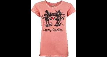 Mickey Mouse Happy Together Dames T-shirt - koraal - S