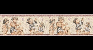 VROLIJKE BEERTJES BEHANGRAND - Beige Meerkleurig  - Kinderkamer - AS Creation Only Borders