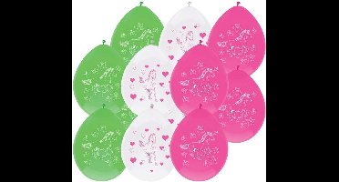 Ballonnen paarden thema - 12x - 30 cm - paard/pony versiering - kinderfeestje/kinderpartijtje
