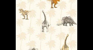 DINOSAURUS BEHANG | Kinderkamer - bruin oranje - A.S. Création Little Stars