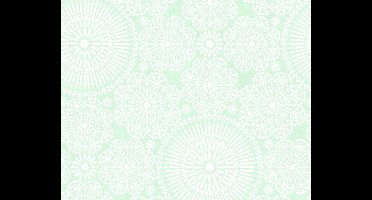 GRAFISCHE BLOEMEN BEHANG - Blauw Groen Wit - AS Creation COZZ