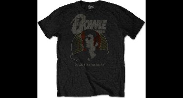 David Bowie Heren Tshirt -XL- Vintage Ziggy Zwart