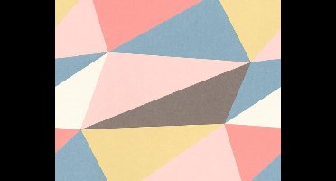 GRAFISCH BEHANG - Blauw Geel Roze - AS Creation Scandinavian 2