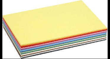 Gekleurd karton, A4 210x297 mm, 180 gr, 300 div vellen, diverse kleuren