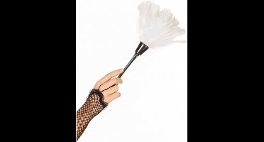 Funny Fashion - Witte veren plumeau - Carnaval verkleed artikelen - Dienstmeisje accessoires